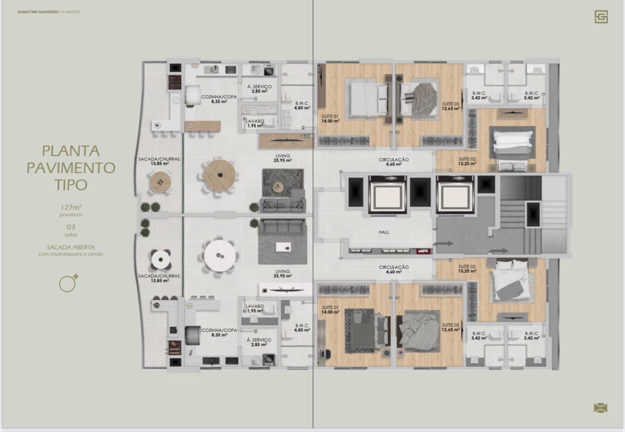  - Apartamento à venda com 127m² por R$ 1.550.000,00