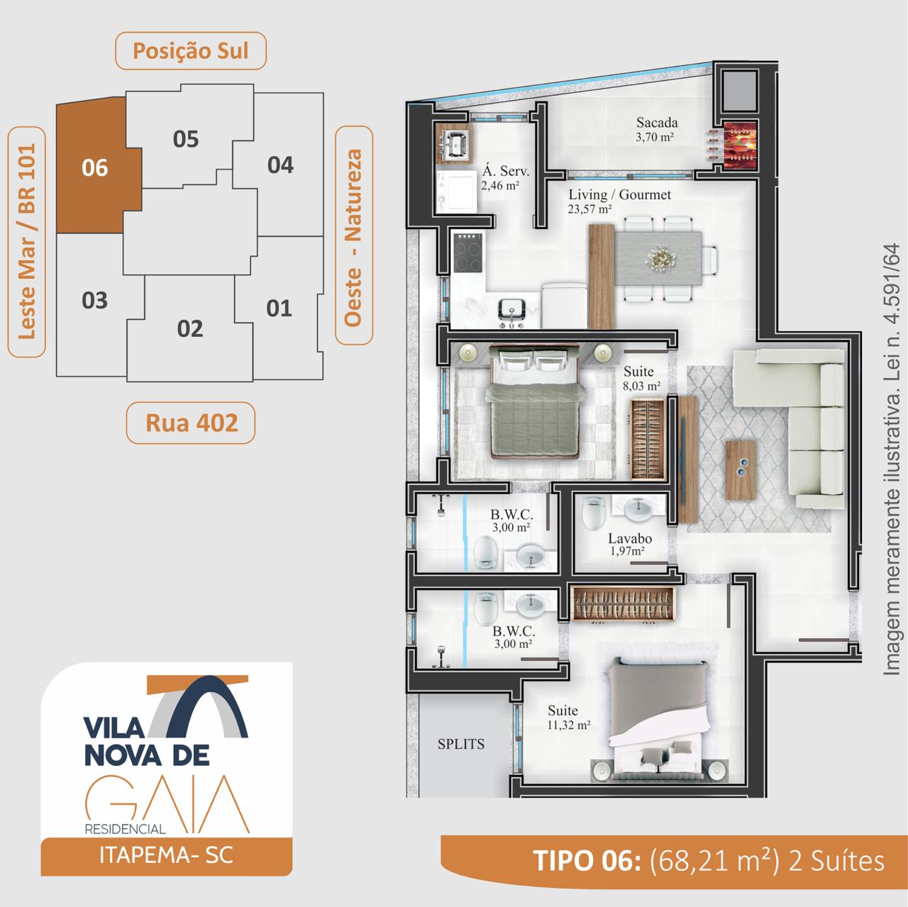 Apartamento, 2 quartos, 68 m² - Foto 17