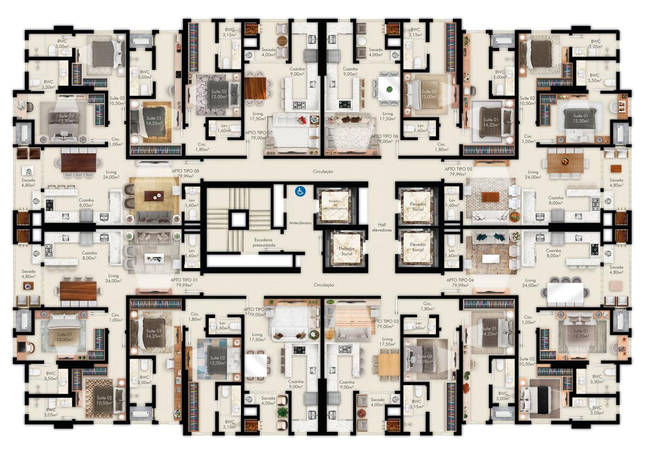 Apartamento, 2 quartos, 79 m² - Foto 22