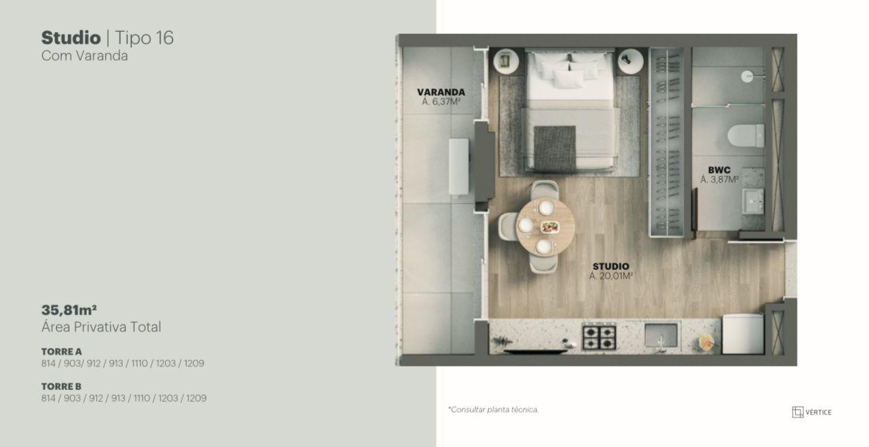 Flat/Apart Hotel, 1 quarto, 36 m² - Foto 30