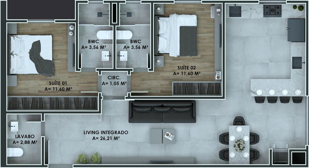 Apartamento, 2 quartos, 71 m² - Foto 11